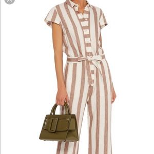 FRAME Striped Linen Jumpsuit